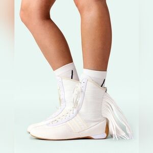 Adidas By stellA mccArtney Women's White High-Top Fringe Sneakers